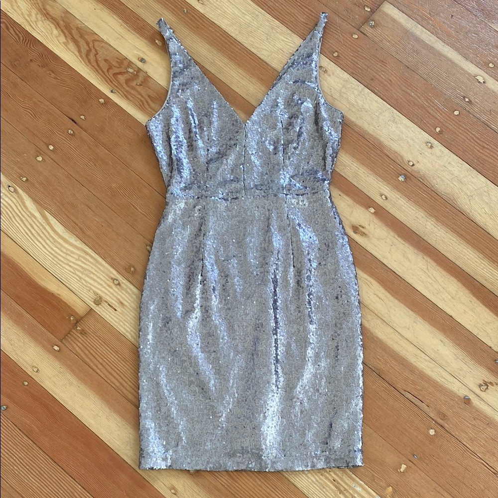 Lulus Bronze Sequin Sleeveless‎ Sheath Party Dress Small